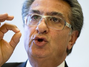 Robert Abdallah, a former city of Montreal director general, categorically denies allegations that surfaced at Quebec's inquiry into construction corruption during a news conference Thursday, October 18, 2012 in Montreal. THE CANADIAN PRESS/Paul Chiasson