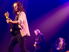 Geddy Lee, left, and Alex Lifeson of Rush perform at the Bell Centre in Montreal on Thursday, October 18, 2012. (Allen McInnis/THE GAZETTE)