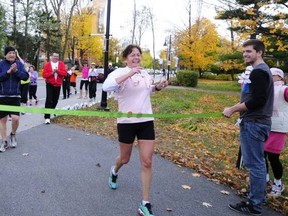 Ruth Magnus reached the West Island Cancer Wellness Centre in Beaconsfield, finishing her  52nd marathon.