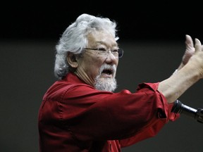 Dr. David Suzuki speaks to students at John Abbott College, Wednesday. (John Kenney/THEGAZETTE)