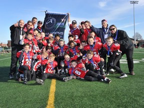 Lakeshore atoms celebrate provincial football championship.