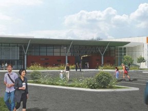 The new $18-million sports and aquatics complex will include a multi-purpose room and a gym.