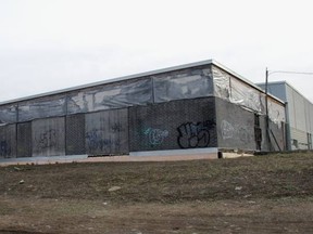 Graffiti covers walls of abandoned arena complex in Pincourt.
