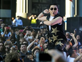 Elmo never stood a chance. South Korean pop sensation PSY's
Gangnam style video was far away the most watched video on Youtube in Canada in 2012, blowing away such competitors at "I'm Elmo and I Know It." AFP PHOTO / GREG WOODGREG WOOD/AFP/Getty Images