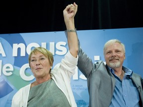 Parti Quebecois Leader Pauline Marois and PQ minister for anglophones Jean-Francois Lisee. After 100 days in power the PQ government has proved to be less than impressive. CANADIAN PRESS/Graham Hughes