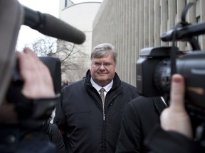 Former Nortel CFO Douglas Beatty, leaves the University Avenue Courthouse in Toronto on Monday, January 16, 2012. Beatty, former Nortel CEO Frank Dunn and former controller Michael Gollogly saw fraud charges against them dismissed today.(Matthew Sherwood for National Post)