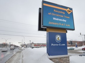 Electronic signs like this one beside Pointe-Claire city hall help provide a means for groups and organizations to inform the public of upcoming events.