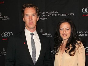 Benedict Cumberbatch and Lara Pulver at the BAFTA Los Angeles 2013 Awards Season Tea Party, at the Four Seasons Hotel on Jan. 12, 2013 in Los Angeles, California.  Lara Pulver appeared in an episode of the the Sherlock TV series called a Scandal in Belgravia. (Photo by David Livingston/Getty Images)