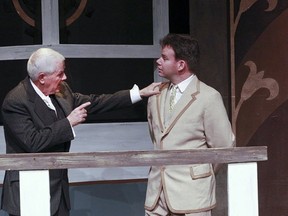 John Elliott, pictured left, plays William Randolph Hearst and Jeremy Glenn plays Charlie Chaplin in the Lakeshore Players production The Cat's Meow.