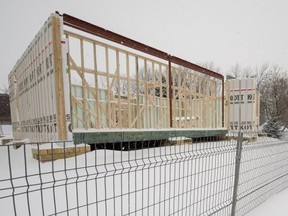 Sales office for new condo development on St. Jean Blvd. in Pointe-Claire, just south of Hymus Blvd.