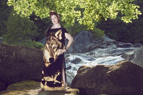Montreal writer, video and performance artist Dayna McLeod wears a new animal-print outfit each day in her current Cougar for a Year project (Photo by Nikol Mikus, and all photos courtesy Dayna McLeod)