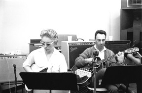 MONTREAL, QUE.:  June 05, 2012  -- (UNDATED) -  Carol Kaye and Bill Pitman on guitar at Gold Star, circa 1963. Courtesy of  GAB Archive/Redferns.