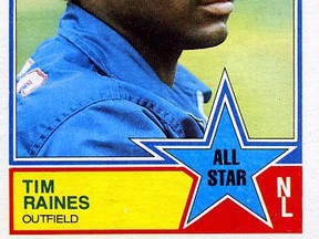 "I’m proud to have been a Montreal Expo," says Tim Raines (pictured here in a 1983 Topps All-Star baseball card). Raines will be inducted into the Canadian Baseball Hall of Fame at a June 29 ceremony.