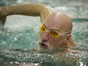 Clifford Barry swims a few lengths of the pool at Abbott.