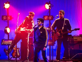 MONTREAL, QUE.: FEBRUARY 26, 2013--Mark Oliver Everett, center, of Eels performs at the Carona Theatre, in Montreal on Tuesday, February 26, 2013. (Allen McInnis/THE GAZETTE)