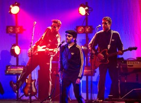 MONTREAL, QUE.: FEBRUARY 26, 2013--Mark Oliver Everett, center, of Eels performs at the Carona Theatre, in Montreal on Tuesday, February 26, 2013. (Allen McInnis/THE GAZETTE)