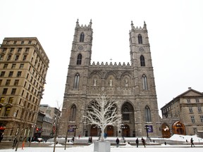 Notre Dame Basilica in Old Montreal welcomes far more tourists than faithful. But a survey on religious attachment in this province suggests attitudes may be changing. (Dave Sidaway / THE GAZETTE)