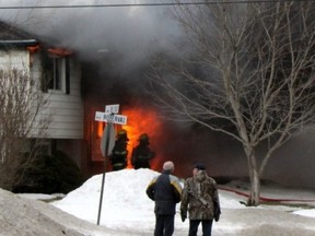 Flames engulfed the house.