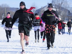 Pierre Faucher (left) and Michael Collett of the Hudson running group.