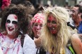 It's all fun and games until someone's brain gets eaten. People take part in the second annual Montreal Zombie March at the Place des Festivals in Montreal last October. But if this had been a real zombie attack, would you have been ready? Quebec's public security department wants to make sure you are. (Dario Ayala/THE GAZETTE)