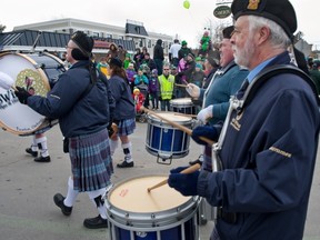 Drummers from the visiting 413 Air Wing Pipes and Drums Band of Trenton, Ontario got the crowd dancing.