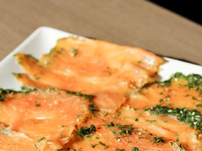 Claude’s marinated salmon gravlax. (Photo by Michelle Little)