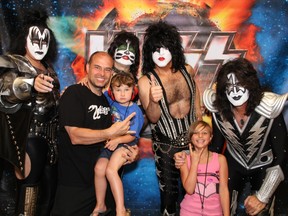Lafon took his children and Ryan and Jayda to meet Kiss at a recent performace at the Bell Centre.