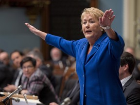 Quebec Premier Pauline Marois gestures as she responds to Opposition questions this week at the legislature in Quebec City. It was a week that began with bad news for the PQ and ended with a controversial proposal by a Quebec Solidaire MNA THE CANADIAN PRESS/Jacques Boissinot