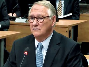 Gerald Tremblay, former mayor of Montreal testifies at the Charbonneau Commission. His testimony thus far suggests he acted to deal with conflicts of interest when he knew about them. But the question remains: just how much did he really know? (Charbonneau Commission via The Gazette)