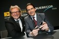 Quebecor CEO Robert Dépatie, and chairman Pierre Karl Péladeau: the company's move to wireless could have a lasting effect on prices for Quebecers