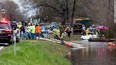 Crews clean up in Mayflower, Arkansas after the Pegasus pipeline spilled thousands of litres of oil into the town.