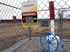 Enbridge’s 9B oil pipeline passes through Ste-Justine-de-Newton near the Ontario border west of Montreal.