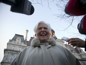 Vision Montreal leader Louise Harel, pictured here in this file photo, met the press today to announced yet again that she intends to run for the mayoralty of Montreal. But four years after her first unsuccessful bid, things have changed at city hall. (Vincenzo D'Alto / THE GAZETTE)