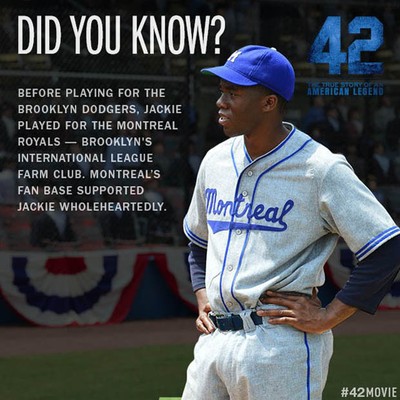 Will Montreal get more than a cameo role in 42, the new film about  baseball's Jackie Robinson?