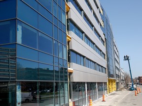 A former industrial building is being converted into LEED office space in Montreal's "Mile-Ex" neighbourhood. Photo: Allen McInnis, Gazette