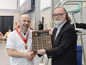 Scott Smith obtains the Bill Shaw award for most valuable coach during senior national water polo championships