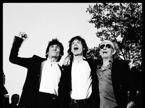 FILE - APRIL 3: The Rolling Stones have announced their first concert at Hyde Park since the 1969 free festival, shortly after the death of bandmate Brian Jones, when they played to an estimated 500,000 people. LONDON, ENGLAND - OCTOBER 18:  (Editors note: Image was processed using Instagram) Musicians Ronnie Wood, Mick Jagger and Keith Richards attend the Premiere of 'Crossfire Hurricane' during the 56th BFI London Film Festival at Odeon Leicester Square on October 18, 2012 in London, England.  (Photo by Gareth Cattermole/Getty Images for BFI)
