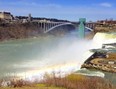 A rainbow in the falls outside the Rainbow Bridge (photo by Marcia Frost)