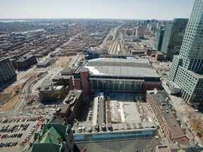 MONTREAL, QUE.: MARCH 30, 2011-- A West-facing view of the Bell Centre in downtown Montreal.