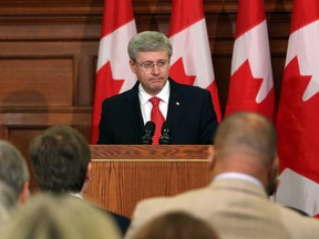 Prime minister Stephen Harper speaks to his caucus on Parliament Hill in the midst of a growing scandal over senators' expenses and the abrupt departure of his chief of staff. He told party members he's "unhappy" with the situation. Later in the day he flew to South America.THE CANADIAN PRESS/Fred Chartrand