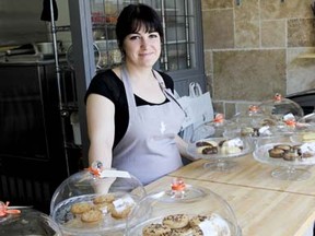 Owner Virginie Cros in her new cookie shop, La Cardeline. (Photo by Michelle Little)