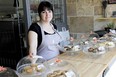 Owner Virginie Cros in her new cookie shop, La Cardeline. (Photo by Michelle Little)