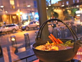 Dinner with a view of Bernard (photo by Jennifer Nachshen)