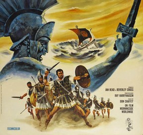 Details from the poster for the 1963 film, Jason and the Argonauts, which features creatures from stop-motion animation legend Ray Harryhausen. Images from the Film Society's Facebook page.