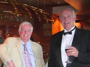 Earl Jones with his brother Bevan (in tuxedo) on an Alaskan cruise in May 2008.