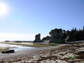 Limestone monoliths Mingan Archipelago National Park Reserve