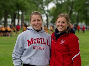 McGill University rugby players Caroline Suchorski, pictured left, and Brianna Miller head to the FISU Summer Universiade in July. (Allen McInnis/THE GAZETTE)
