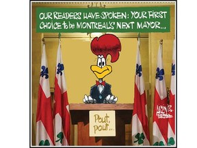 As we begin our Drawing Conclusions series here at montreal@themoment, we can't ignore this cartoon, if only because it's now being displayed in the last place on Earth you'd think The Gazette's Terry Mosher, AKA Aislin, would hang.