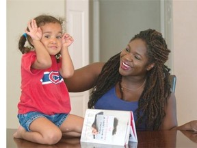 Bunmi Laditan with her three-year-old daughter Tali, at their home in Vaudreuil-Dorion.
