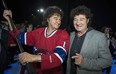 Singer Robert Charlebois (R) poses next to his wax statue during the grand opening of the Grevin Montreal, an entertainment and tourist attraction, on April 17, 2013 at the Eaton Center in Montreal. ROGERIO BARBOSA/AFP/Getty Images)